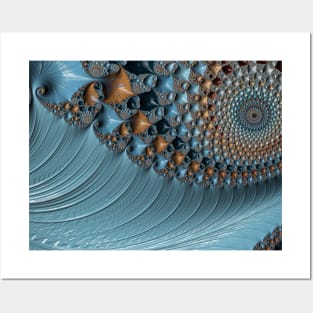 Funky Cool Teal Fractal Art Posters and Art